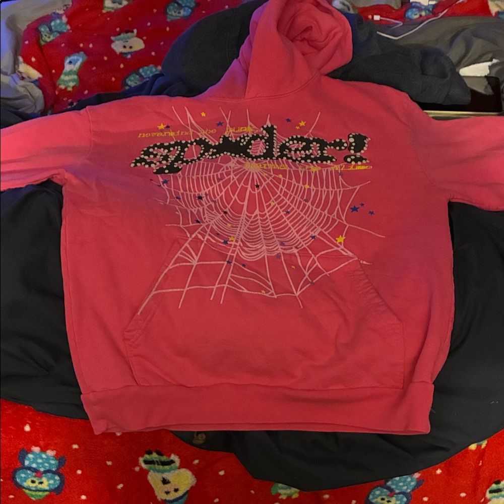 Spider Graphic Pink Hoodie